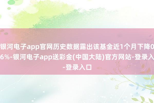 银河电子app官网历史数据露出该基金近1个月下降0.16%-银河电子app送彩金(中国大陆)官方网站-登录入口